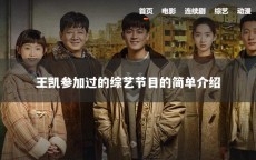 王凯参加过的综艺节目的简单介绍