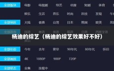 杨迪的综艺（杨迪的综艺效果好不好）