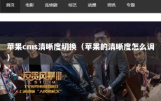 苹果cms清晰度切换（苹果的清晰度怎么调）