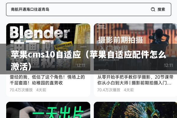 苹果cms10自适应(苹果自适应配件怎么激活)