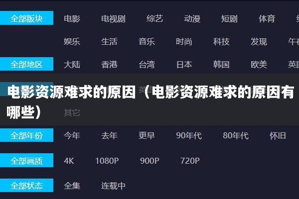 电影资源难求的原因(电影资源难求的原因有哪些)